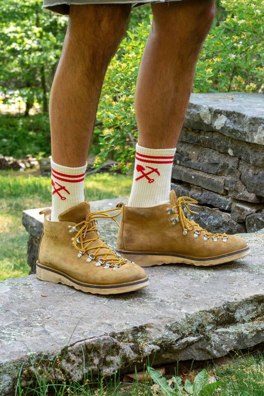 Cream crew socks