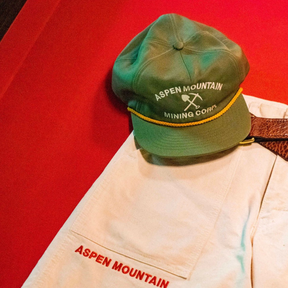 Olive rope snapback cap