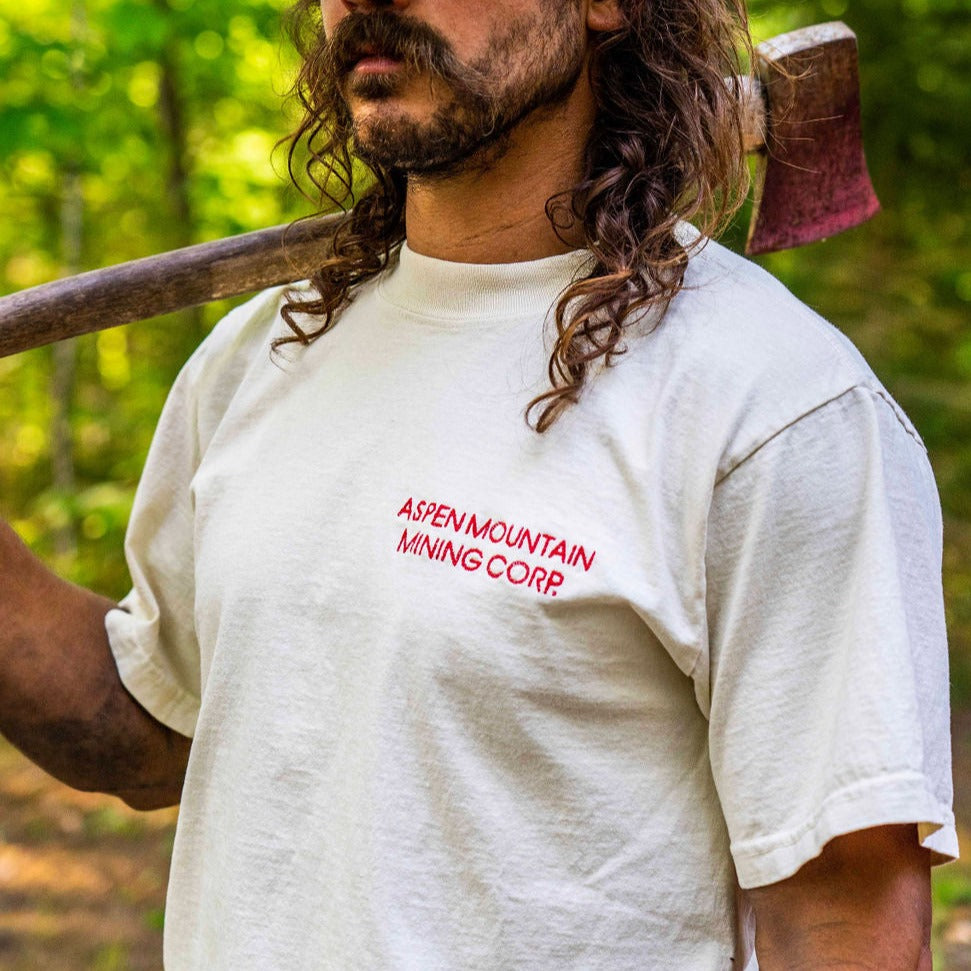Cream chainstitch short sleeve
