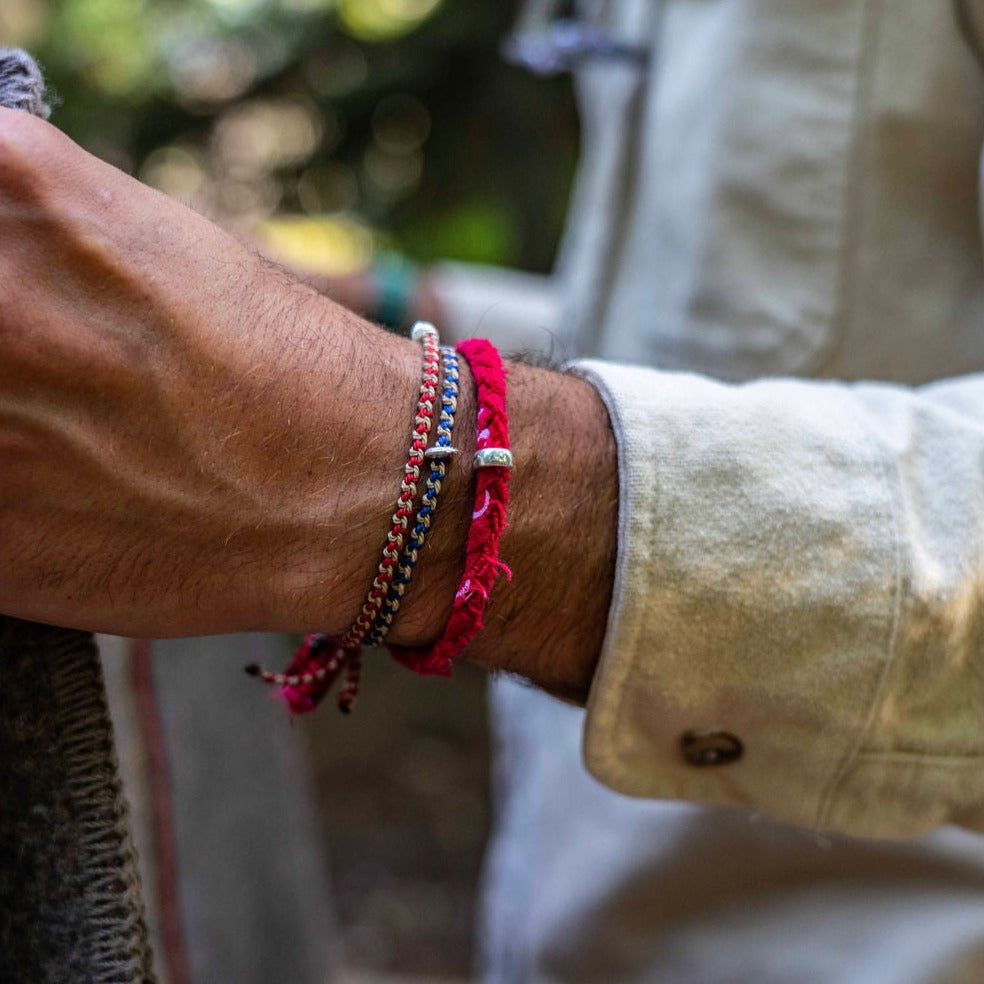 Braided vintage bandana bracelet