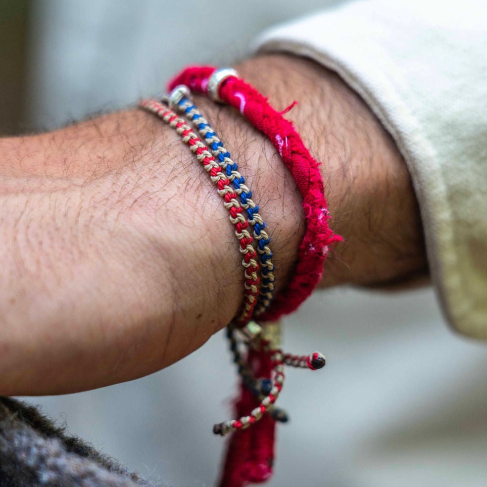 Braided vintage bandana bracelet