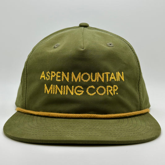 Olive chainstitch rope cap